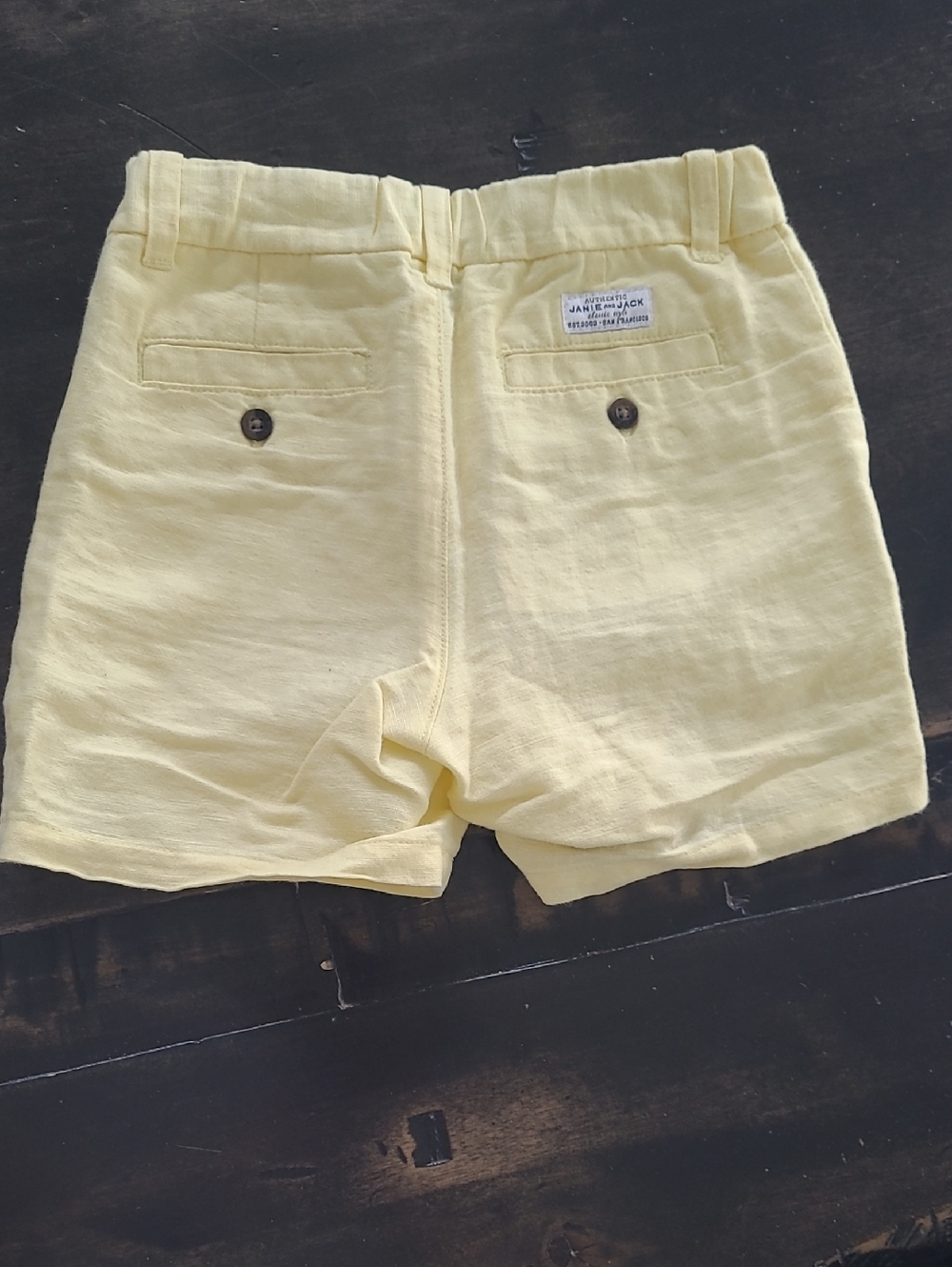 Janie & Jack Boys Light Yellow Casual Linen-Blend Shorts, 3T